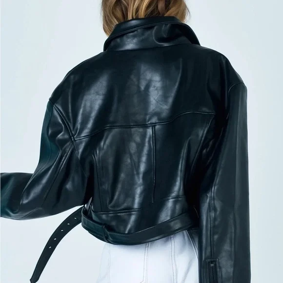 Lioness Staten Island Jacket Black | PU Leather | Womens M - Picture 3 of 10